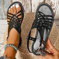 thumbnail image 3 of Gladiator Flat Sandals for Women 2025 Summer Roman Strappy Open Toe Dressy Slingback Sandals Beach Vacation, 3 of 8