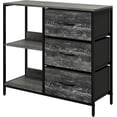 thumbnail image 1 of Organizador Cajonera De 3 Cajones y 3 Estante de Almacenamiento para Hogar Y Oficina, Organizador Cajonera De Estructura Metal y Cajones De Tela Lino Poliéster y Tela No Tejida (Oak Negro), 1 of 7