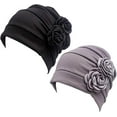 thumbnail image 1 of Turbante para quimioterapia, gorro con flores, bufanda, gorro para la cabeza, sombrero para la caída del cabello para pacientes con cáncer, 1 of 5