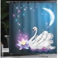 thumbnail image 4 of Ambesonne Animal Shower Curtain, Magic Lily White Swan, 69"Wx84"L, Blue White, 4 of 5