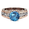 thumbnail image 2 of Anillo de oro rosa de 14 quilates con baño de oro y diamantes separados en color champán, joyería versátil, joyería de mano, estilo fresco y dulce, 2 of 5