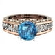 thumbnail image 4 of Anillo de oro rosa de 14 quilates con baño de oro y diamantes separados en color champán, joyería versátil, joyería de mano, estilo fresco y dulce, 4 of 6