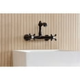 thumbnail image 3 of Kingston Brass KS7255AX English Country Double-Handle 2-Hole Wall Mount Bathroom Faucet in Oil Rubbed Bronze, 3 of 8