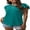 Blue Green, variant on JWD Summer Ruffle Short Sleeve Knit Tunic Tops Shirts Tank Tee Blouse