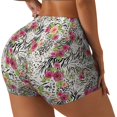 thumbnail image 1 of Fotbe Roses Mixed Zebra Shorts Sin Costuras – Shorts Deportivos de Cintura Alta para Mujer, Elásticos para Gimnasio, Yoga, Running o Ciclismo-Small, 1 of 8