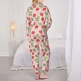 thumbnail image 6 of Wukai Strawberry Floral Print Women's Pajama Set - Soft Long Sleeve Sleepwear for Comfort and Style-XX-Large, 6 of 9