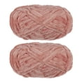 thumbnail image 1 of 2 Ovillos Terciopelo Hilo Chenille Hilo 2x100g/7.1oz 174 Yardas Total Longitud #6 Super Voluminoso Poliéster Suave Manta Hilo para Punto Tejido Bolsa, Pálido Malva, 1 of 7