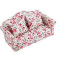 thumbnail image 4 of 1/12 Escala Accesorios de casa de mu?ecas Estampado de Flores Mini Muebles Sofá con Cojines en la Espalda (# 2) Unbranded YX01173-02, 4 of 7