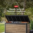 thumbnail image 3 of Keter Signature 150 Gallon Durable Weatherproof Resin Deck Box Organization and Storage for Outdoor Patio and Lawn, Ashwood, 3 of 15