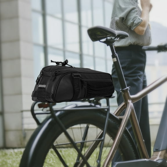 Ikoopy Multi Functional Bike Rear Rack Bag Water Resistant Storage Bicycle Trunk with Adjustable Shoulder Strap and Multi Pockets for Cycling​