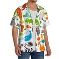 thumbnail image 4 of Xecao offers the Animals for Men's Casual Short-sleeved Shirt, a button-up collared shirt with a pocket, perfect for beach vacations and yacht travel in the 3X-Large size., 4 of 7