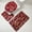 Red, variant on Bathroom Rug Set, 3 Pieces, Soft Absorbent Bath Mat, Toilet Mat, Non-Slip Backing, Washable, Comfortable, Multi-size, Floor Protection