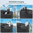 thumbnail image 2 of Travel Adapter, Worldwide All in One Universal Travel Adaptor AC Power Plug Adapter Wall Charger with USB-C and USB-A Charging Ports for USA EU UK AUS Black, 2 of 7