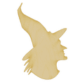 thumbnail image 1 of Package of 10, Small 3" x 5" x 0.25" Baltic Birch Plywood Witch Profile Wood Cutout for Art and Craft Project, Made in USA, 1 of 1