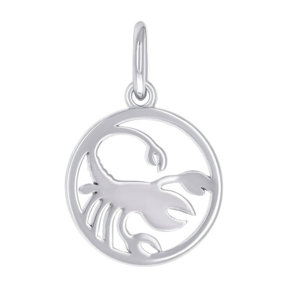 925 Sterling Silver Unisex Scorpio Zodiac Sign Charm Pendant Necklace 18.4x12.1mm Wide Pendant for Women