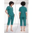 thumbnail image 6 of ANLIQI Women's Pajama Sets 100% Cotton Summer Short Sleeve Capri Pajamas for Women Set Button Down Pjs Soft Sleepwear(Green,2XL), 6 of 6