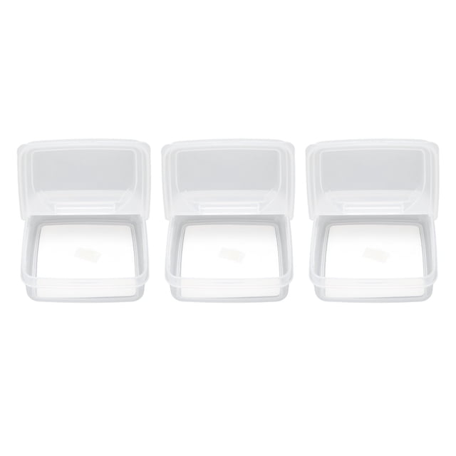 Caja De Almacenamiento De Alimentos, Contenedor De Queso Con Tapa Abatible Cuadrada PP Transparente 3 Piezas Para Cocina