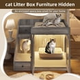 thumbnail image 2 of LUMAMIN Cat Litter Box Enclosure with Light, Hidden Litter Box Enclosure Furniture with 2 Drawers, Indoor Cat House Washroom End Table for Cats, Gray, 2 of 11