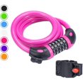 thumbnail image 1 of Bicycle Lock, Bicycle Chain Locks with 5 Digit Codes Resettable Combination Bicycle Cable Lock for Bicycle, Motorcycle, Door, Pushchair, BBQ, Luggage(Pink), 1 of 5