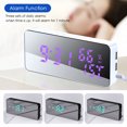 thumbnail image 5 of Digital Mirror Alarm Clock 115 RGB 3 Time Displays Luminance Adjustment Daily Alarm Voice Control Weekend Alarm Snooze Function Thermometer Clock USB/Battery Power Supply LED Colorful Clock, 5 of 9