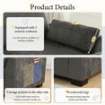 thumbnail image 5 of 130" Modular Sectional Sofa, L-Shape with Folding Table and Dual-Port Charging, Side Storage Pockets, 2 Armrest Pillows, Free Movement Ottoman, High Density Foam, Chenille, 5 Seat 42919, 5 of 12