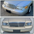 thumbnail image 2 of Spec-D Tuning Chrome Housing Clear Lens Headlights + Corner Lights Compatible with 1998-2011 Ford Crown Victoria L+R Pair Head Light Lamp Assembly, 2 of 6