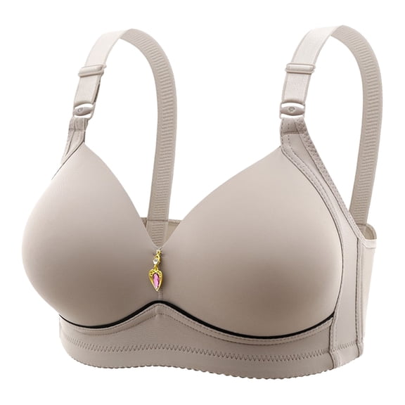 Nilvkv Plus Size Bras, Seamless Bras for Women, Solid Wireless Seamless Plus Size Full Cup Everyday Bra Gray 44DE