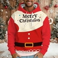 thumbnail image 2 of Xdzjlr Mens Christmas Hoodies Male Winter Xmas Theme Printed Sweatshirt Long Sleeve Pocket Long Sleeve Hoodie Sweatshirt Tops Brick Red M, 2 of 5