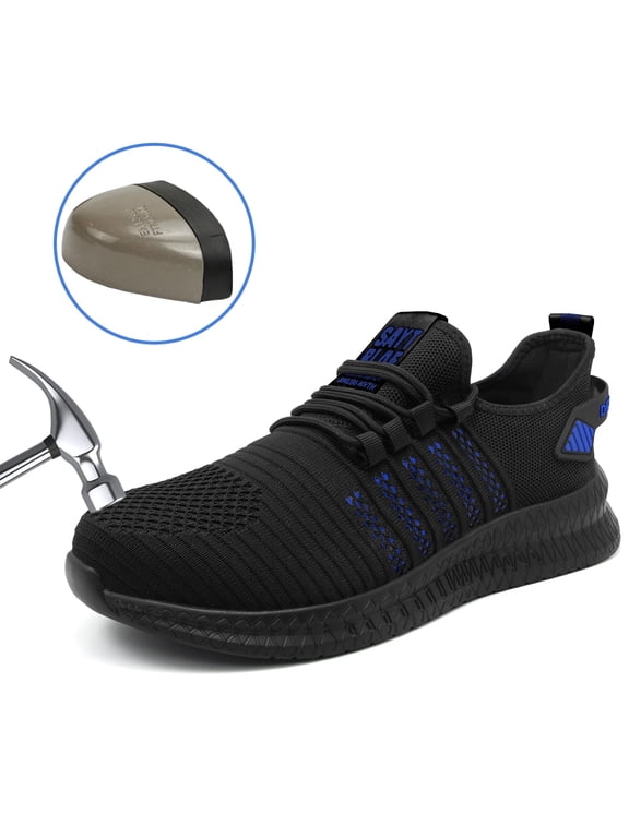 Steel Toe Shoes for Men and Women Comfortable Lightweight Work Safety Shoes Puncture Proof Slip Resistant Indestructible Sneakers Construction Work Utility