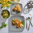 thumbnail image 3 of Gibson Soho Lounge Matte Square 18 Piece Stoneware Dinnerware Set - Grey, 3 of 3