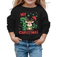 thumbnail image 4 of gcong Christmas Sweatshirt for Kids Girls Long Sleeve Crewneck Pullover Santa Claus Reindeer Print Sweat Shirt Toddler Winter Shirt Fall Tops, 4 of 5