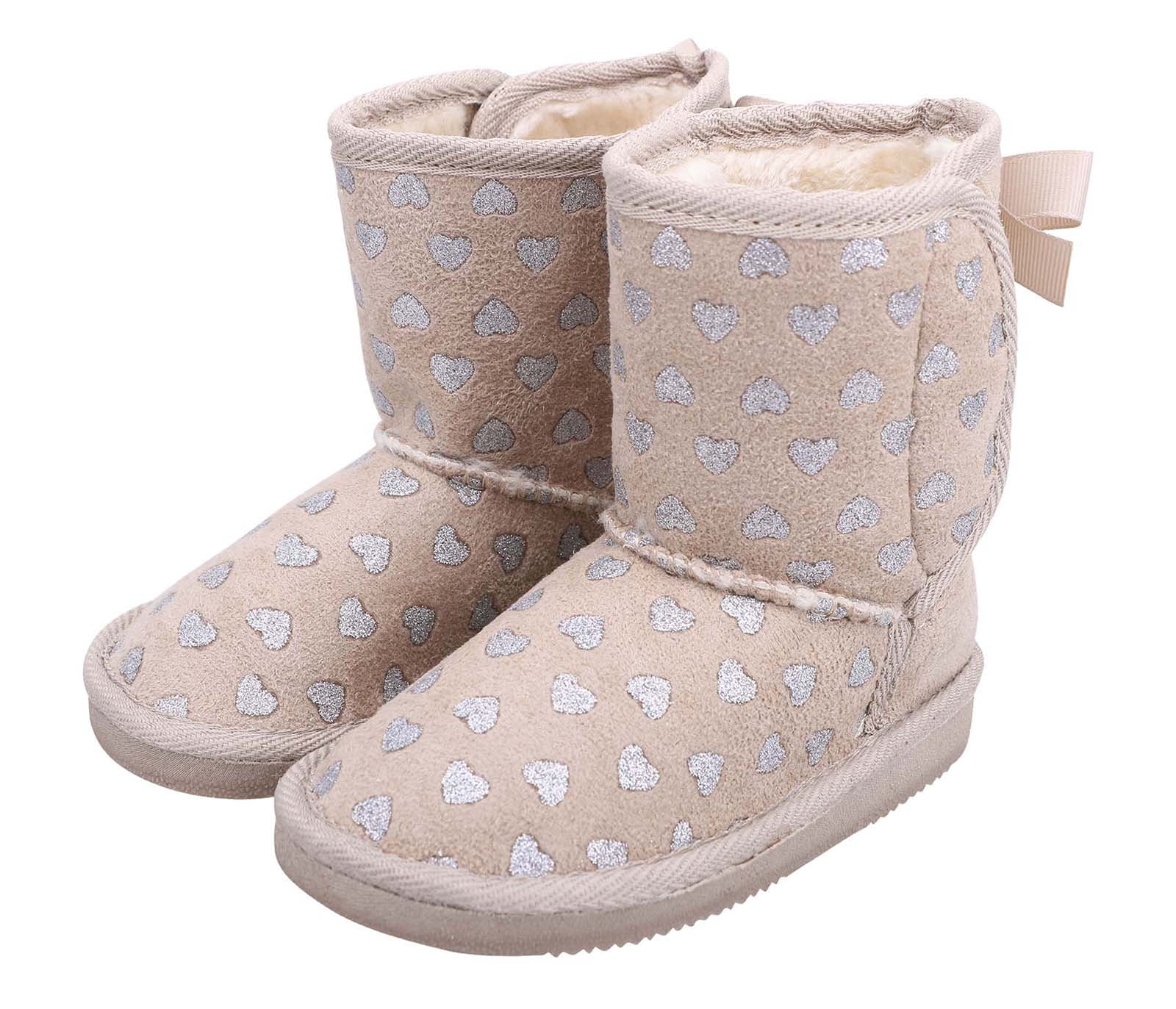Goldweather Baby Girl Soft Booties Pure Color Bow High Gang Snow Boots Toddler First Walkers Warm Shoes 