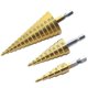 thumbnail image 5 of 3pcs Metal Step Drill Bit, 4-12/20/32 Mm Hss Titanium Tapered Triangle Countersink Hexagonal Shank Step Drill Bit For Screwdriver On Metal Steel, Wood, 5 of 5