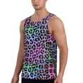 thumbnail image 2 of Xecao Rainbow Animal Skin Men's Tank Top Workout Quick Dry Sleeveless Gym Jogging Muscle Shirts Summer Swim Beach Tops, 2 of 9