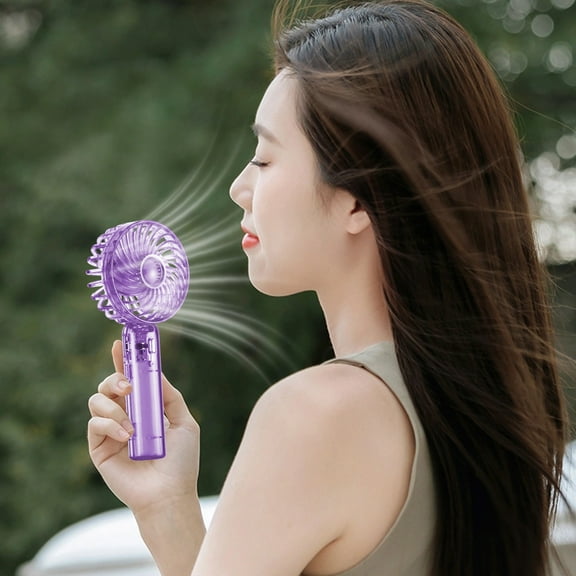 USB Rechargeable Handheld Fan, Portable Mini Fan, 3 Speed Settings, Long Battery Life, Low Noise, Safe Gridding, Brushless Motor, Student Office Outdoor Use, Summer Gift