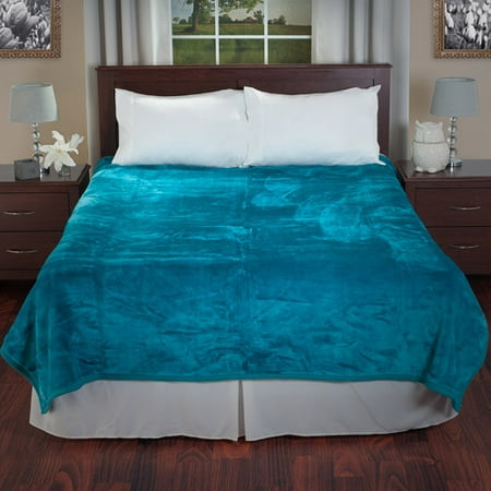 Somerset Home Solid Soft Heavy Thick Plush Mink Blanket 8 pound - Aqua