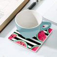 thumbnail image 5 of GZHJMY Square Drink Coasters, 1 Pcs Watercolor Paint Watermelon Pieces Absorbent Ceramic Coffee Coasters for Drinks with Cork Base Housewarming Gift for Home Decor, 5 of 6