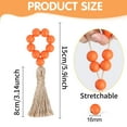 thumbnail image 6 of 6 Pieces Wooden Bead Napkin Rings, Farmhouse Stretchable Napkin Rings with Tassel Boho Napkin Rings, 6 of 6