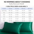 thumbnail image 6 of Lorviah 4 Piece Satin Sheet Set California King Size - Silky Soft Cooling Bedding - Includes Deep Pocket Fitted Sheet, Flat Sheet & Pillowcase - Dark Green, 6 of 7