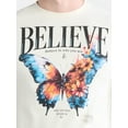 thumbnail image 4 of Men's and Big Men's Believe in Yourself Butterfly Cotton Graphic Tee, Sizes S-3XL, 4 of 5