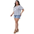 thumbnail image 3 of DARING DIVA Women's Plus Boho Tops Floral Tied V Neck Blouse Shirts 1X White, 3 of 6