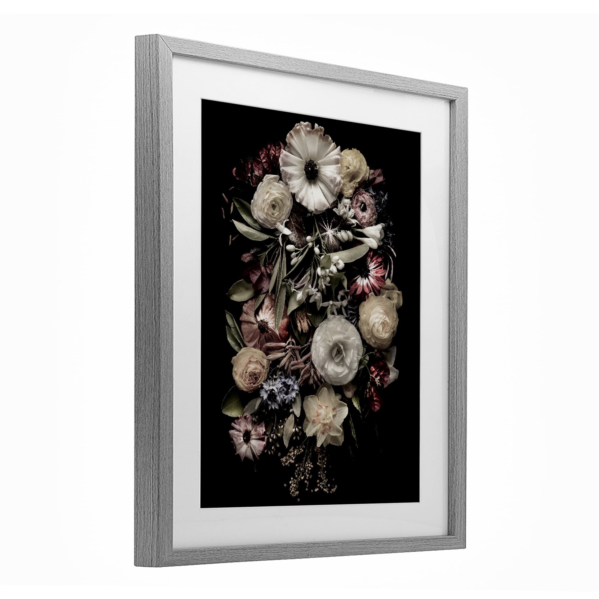 Stupell Industries Pale Yellow Roses Cluster Gray Framed Print Under Glass, design by Carl Kravats