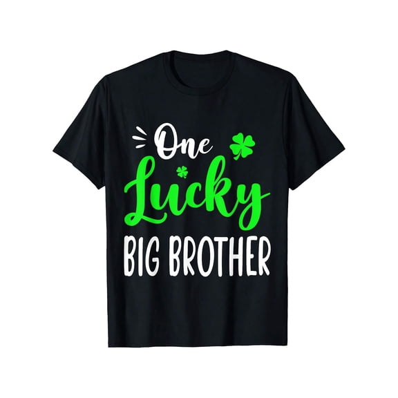 One Lucky Big Brother St Patricks Day Family Matching T-Shirt Gift T-Shirt 100% Cotton