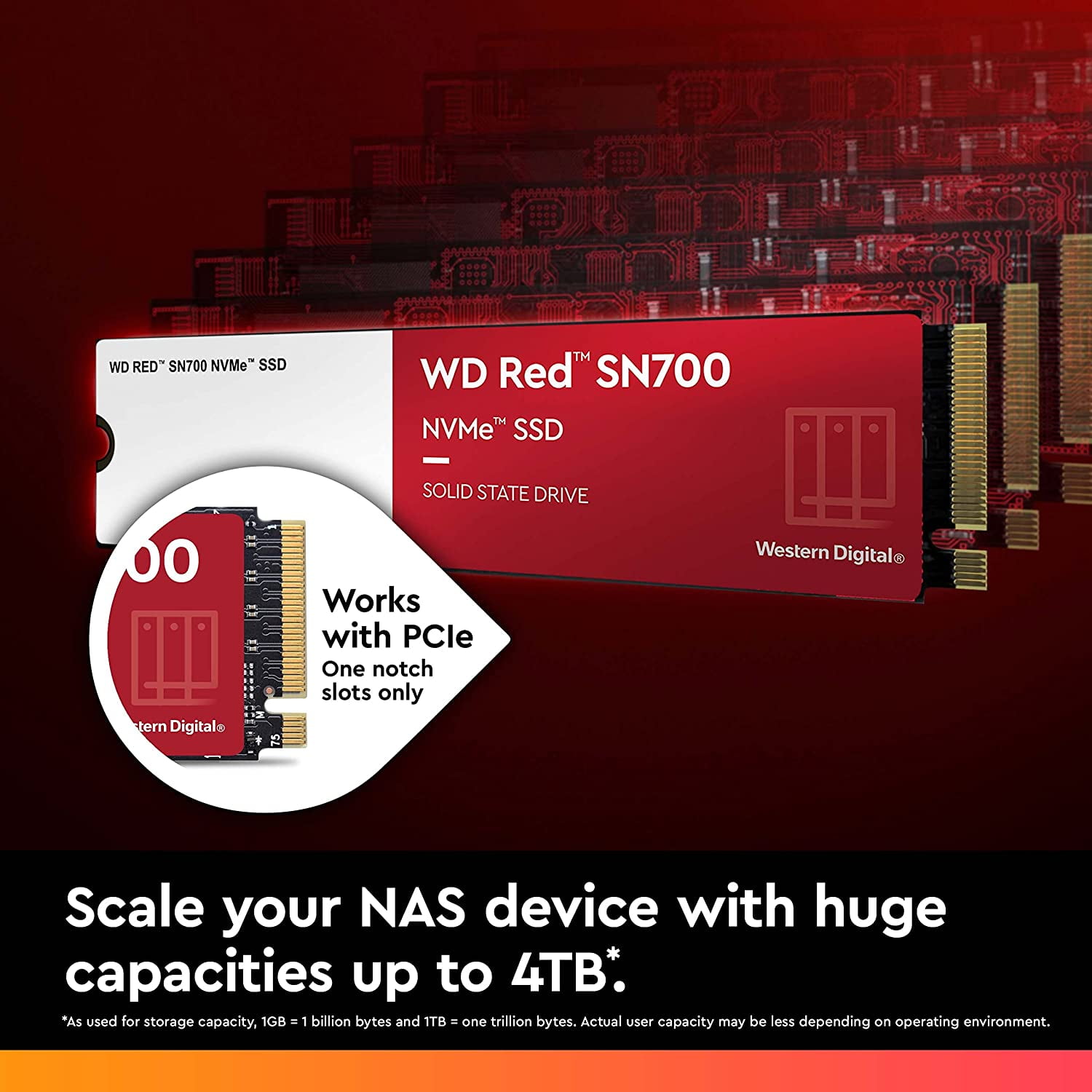 WESTERN DIGITAL　WD Red SN700 NVMe WDS200 Western Digital 2TB WD Red SN700 NVMe SSD, Internal Drive for NAS