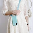 thumbnail image 2 of Silicone Case Compatible with iPhone 12 Mini, Adjustable Crossbody Necklace, Lanyard Neck Strap Protective Case Cover (Ice Blue, iPhone 12 Mini), 2 of 14