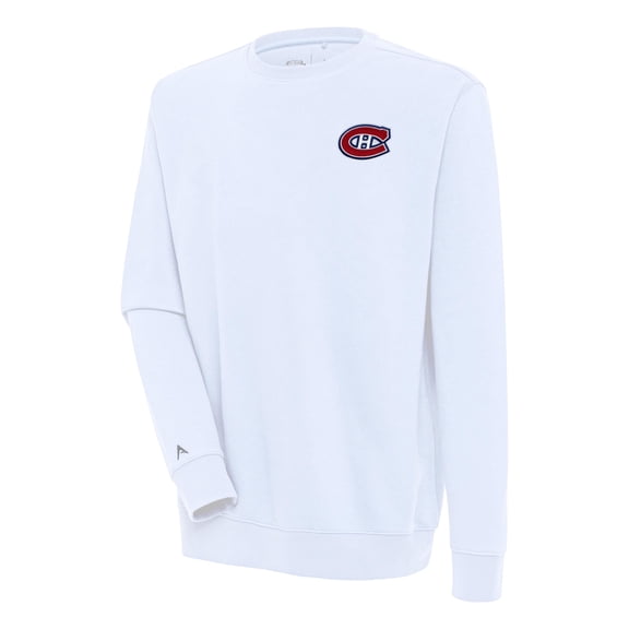 Men's Antigua White Montreal Canadiens Victory Pullover Sweatshirt