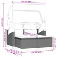 thumbnail image 4 of vidaXL Garden Sofa 2-Seater with Canopy and Stools Beige Poly Rattan, 4 of 5