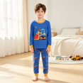 thumbnail image 2 of FEDPOP Toddler Boys Pajamas Truck Graphic Long Sleeve Sleepwear Kids Pjs Set Size 3T, 2 of 7