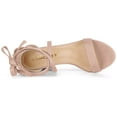thumbnail image 4 of BLISSFUL STEP Women's Open Toe Lace Up Chunky High Heels Sandals Dust Pink (Size 7), 4 of 6