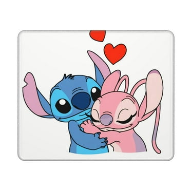 Stitch And Angela Hug Mouse Pad,Extended Contour Mouse Mat for Home and Office,Gaming Mousepad Laptop Keyboard Mat with Non-Slip Rubber Base,Stitched Edges (10x12inch )